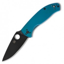Spyderco Couteau Tenacious Titanium Bleu Lame Noire - Image principale
