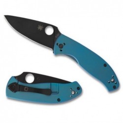 Spyderco Couteau Tenacious Titanium Bleu Lame Noire - Image 2