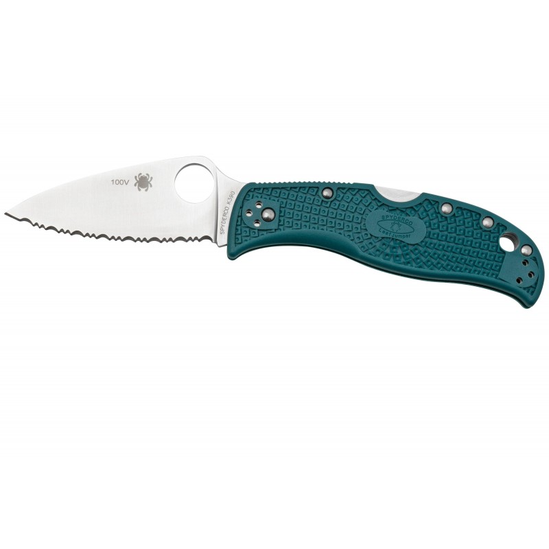 Spyderco Couteau Leafjumper K390 Bleu A Dents